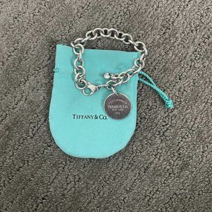 Tiffany & Co. Charm Engraved Chain Bracelet Silver 925 With Pouch